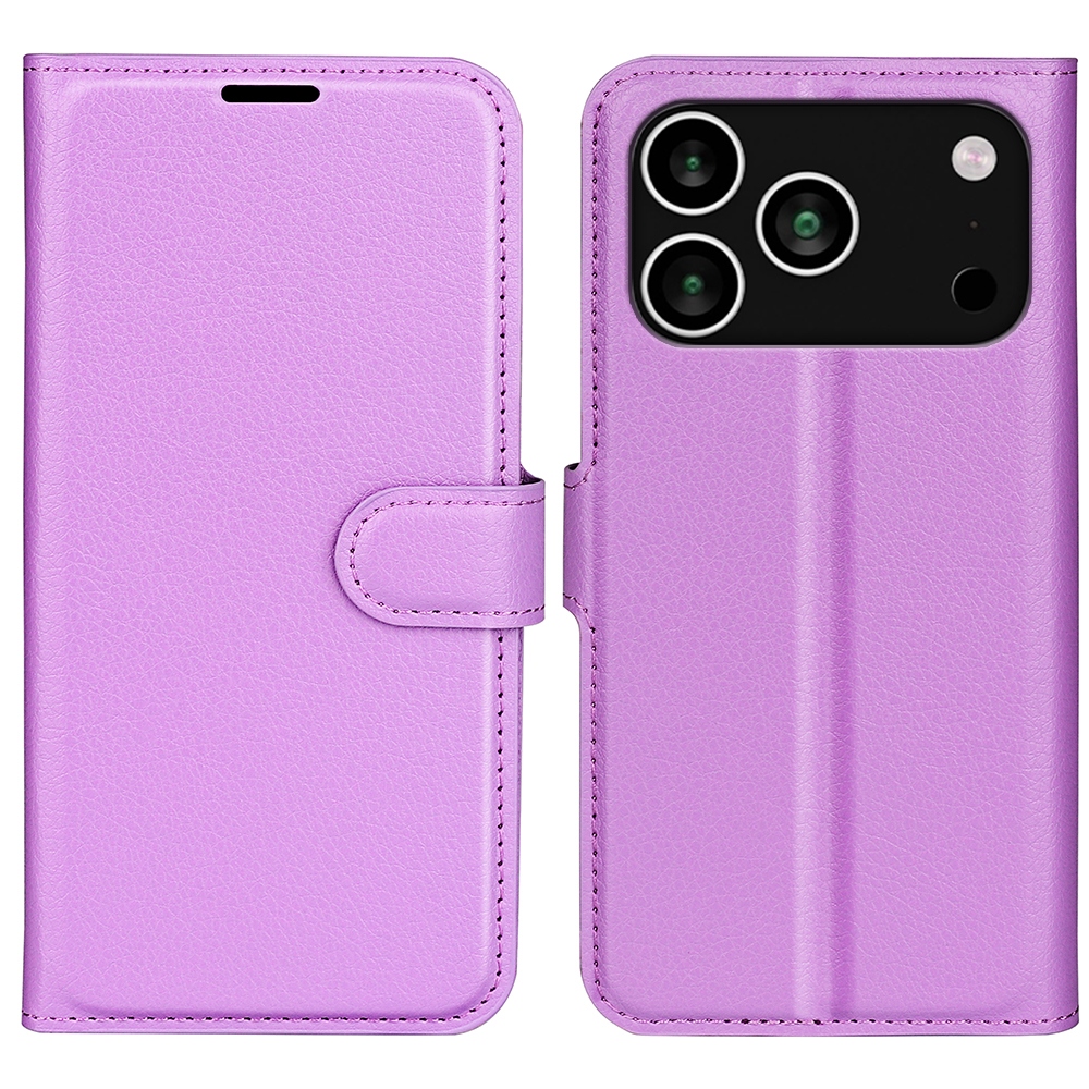 Litchi könyvtáska iPhone 17 Pro készülékhez - lila