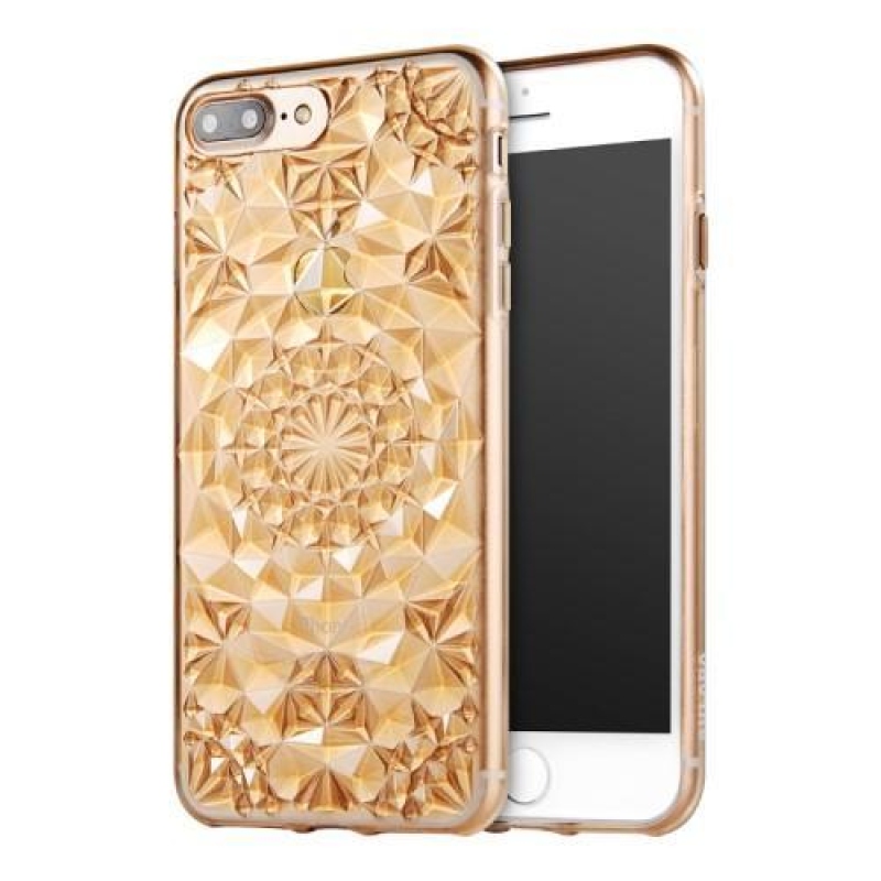 Szikrázó 3D zselés tok iPhone 8 Plus és iPhone 7 Plus készülékhez - arany színben