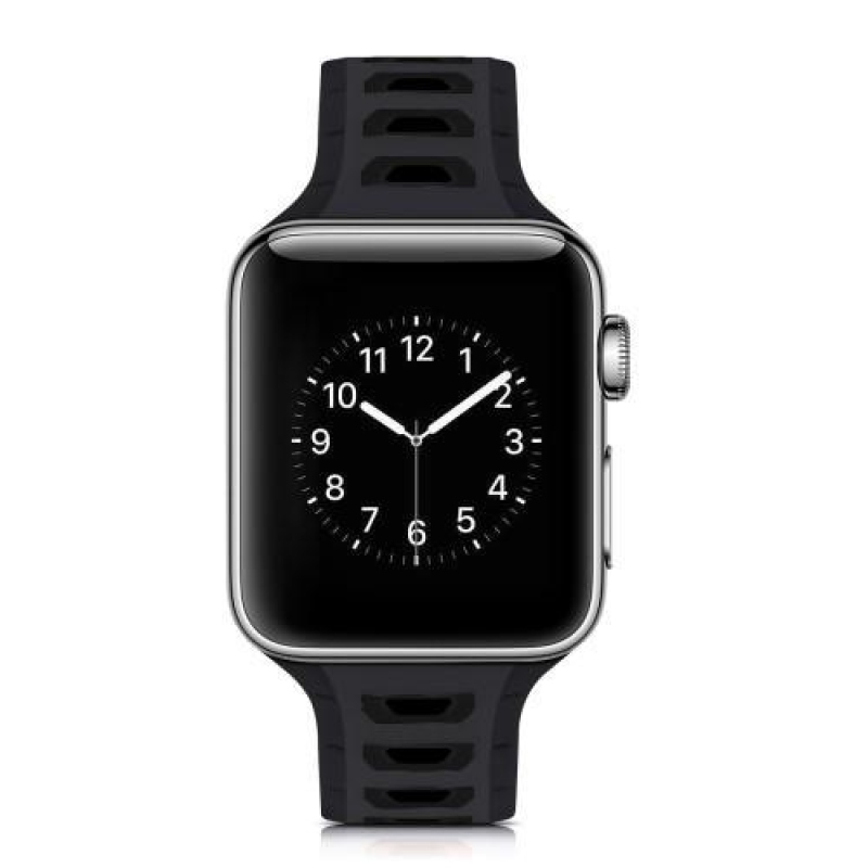 Sportos szilikon szíj Apple Watch 38mm-es órához - fekete