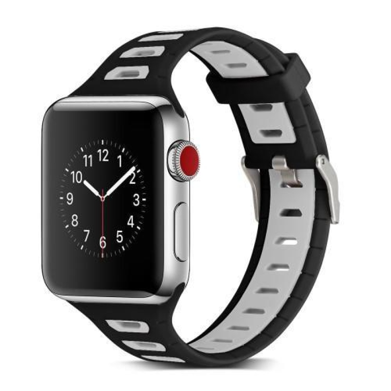 Sportos szilikon szíj Apple Watch 38mm-es órához - fekete és fehér