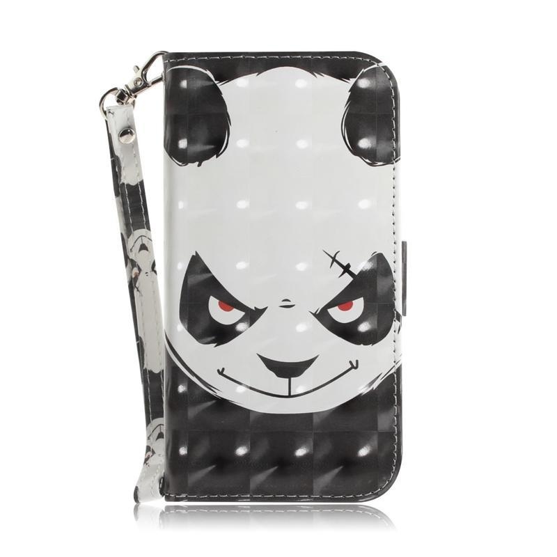 Spot PU bőr pénztárca tok Xiaomi Redmi 9 - dühös panda