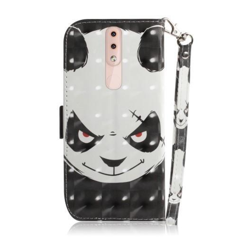 Spot PU bőr pénztárca tok Nokia 4.2 - panda