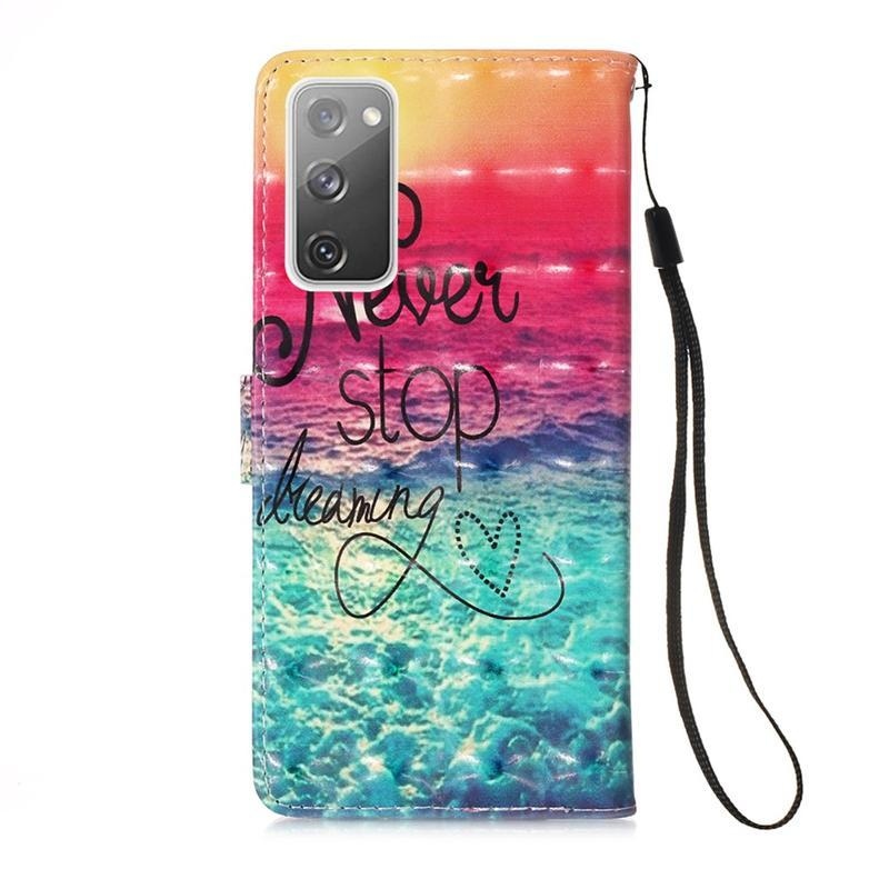 Foltos PU bőr pénztárca tok Samsung Galaxy S20 FE/S20 FE 5G - álmodj tovább!
