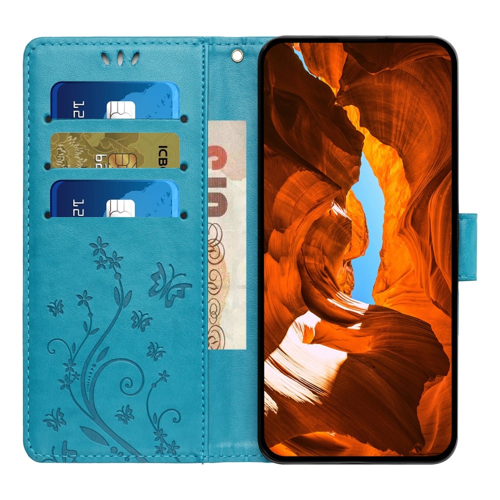 Virágok könyvtáska Honor X6b - kék