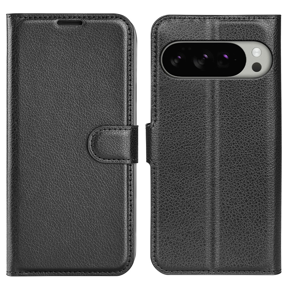 Litchi könyv tok Google Pixel 10 Pro XL-hez - fekete