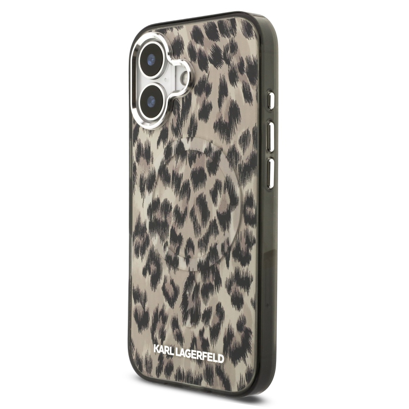 Karl Lagerfeld IML Leopard MagSafe hátlap iPhone 17-hez, barna
