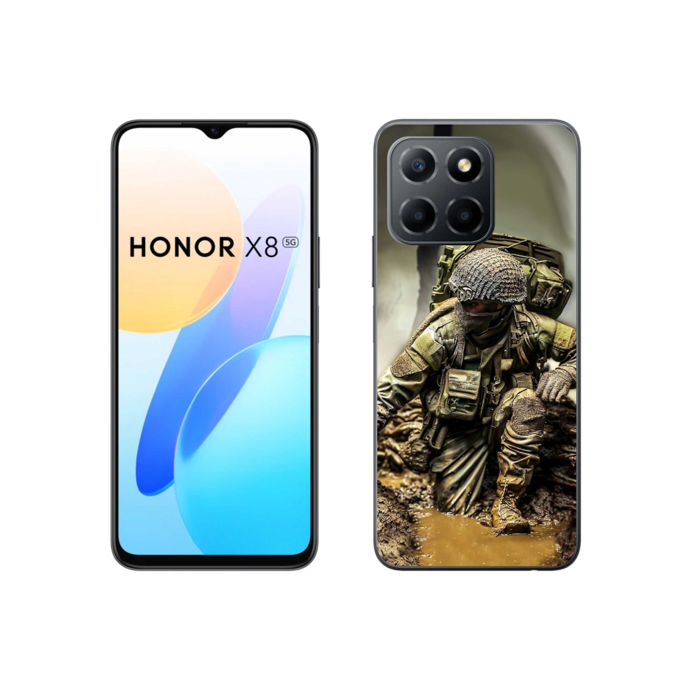 Zselés borítás mmCase a Honor X8 5G/70 Lite 5G számára - katona