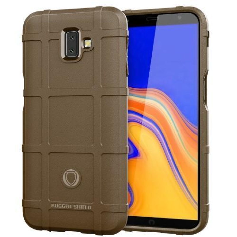 Négyzet alakú zselés tok Samsung Galaxy J6+ - barna