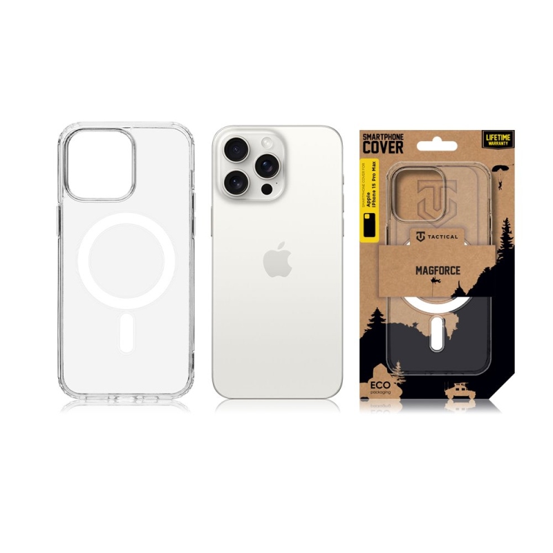 Taktikai MagForce védőburkolat Apple iPhone 15 Pro Max készülékhez - átlátszó