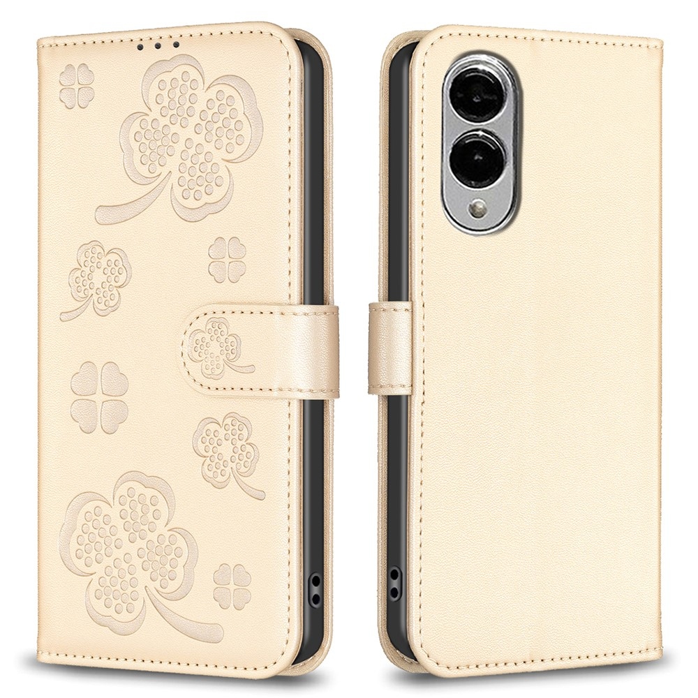 Clover könyv tok Samsung Galaxy S25 Edge készülékhez - arany színben