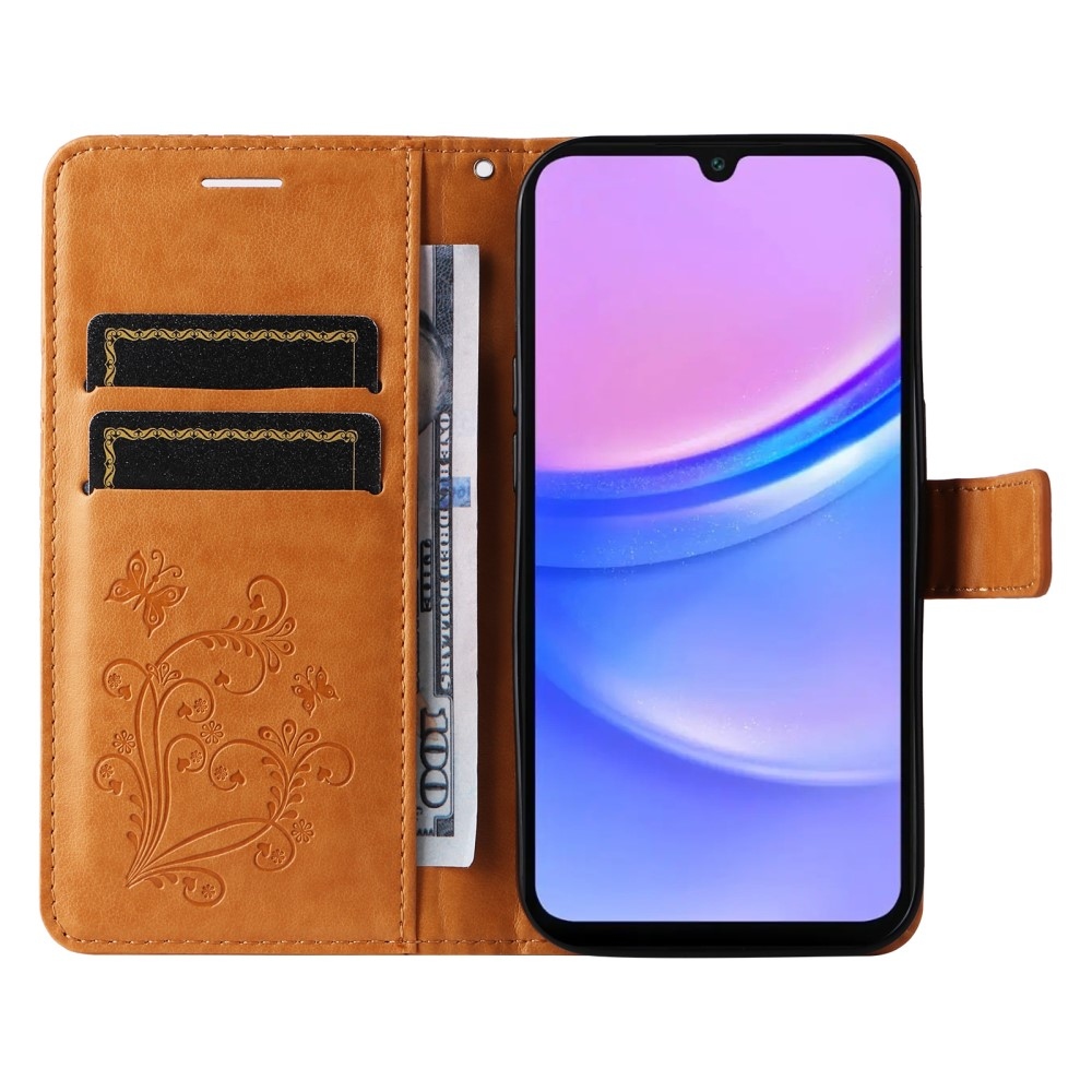 Nagy pillangó könyv tok Samsung Galaxy A16 4G/5G/A26 5G - sárga