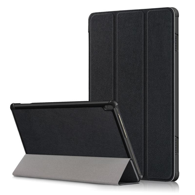 Állítható állványos PU bőr táblagép tok Lenovo Tab M10 - fekete