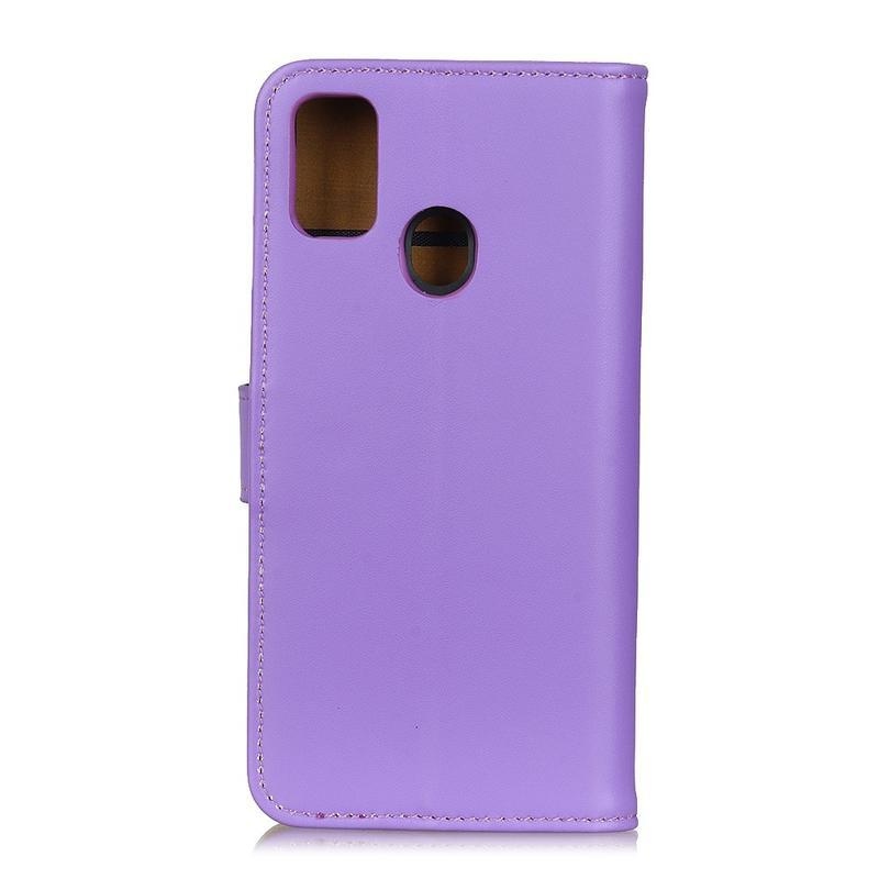 Állvány PU bőr pénztárca tok a Honor 9X Lite-hoz - lila