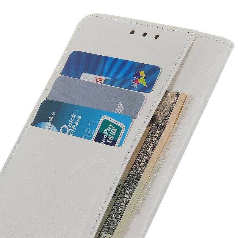 Állványos PU-bőr pénztárca tok Nokia XR20 készülékhez - fehér