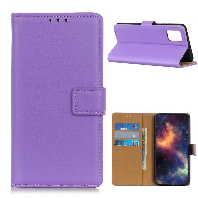 Állvány PU bőr pénztárca tok Xiaomi Mi 10T 5G/10T Pro 5G - lila