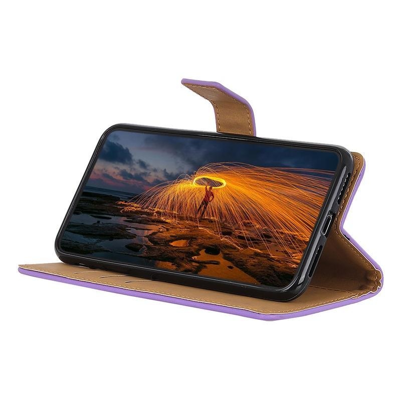 Állvány PU bőr pénztárca tok Xiaomi Mi 10T 5G/10T Pro 5G - lila