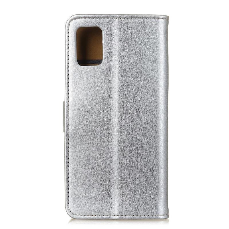 Állvány PU bőr pénztárca tok Xiaomi Mi 10T 5G/10T Pro 5G - ezüst