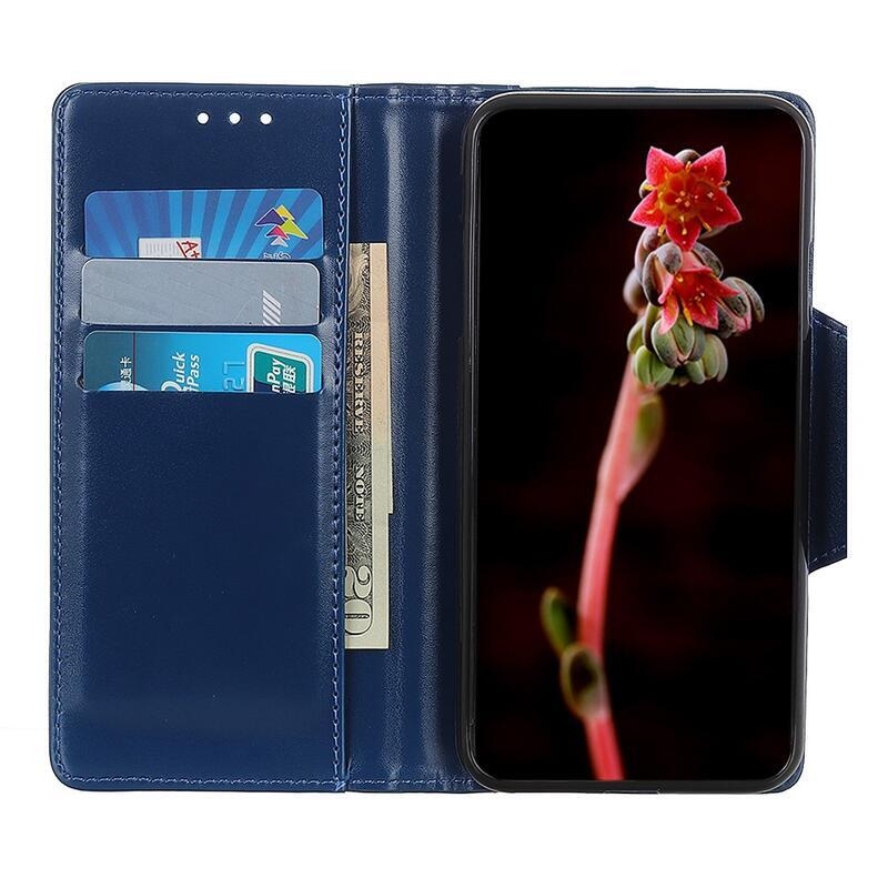 Állvány PU bőr pénztárca tok Xiaomi Mi 11-hez - kék