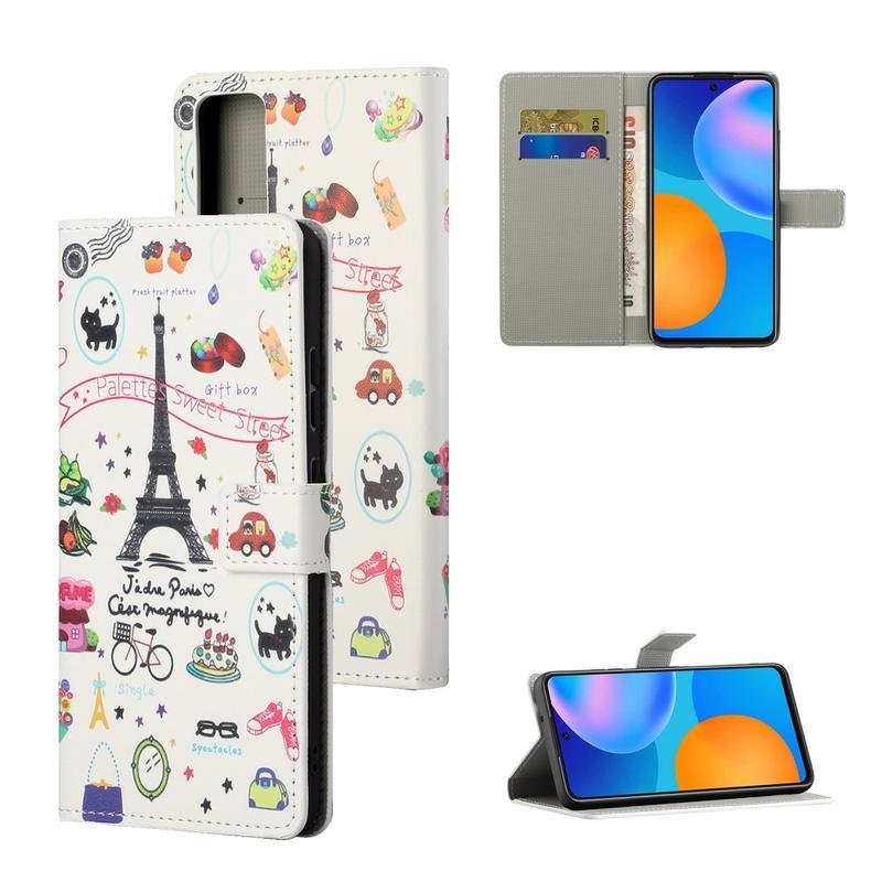 Állvány PU bőr pénztárca tok a Honor 10X Lite-hoz - Eiffel-torony
