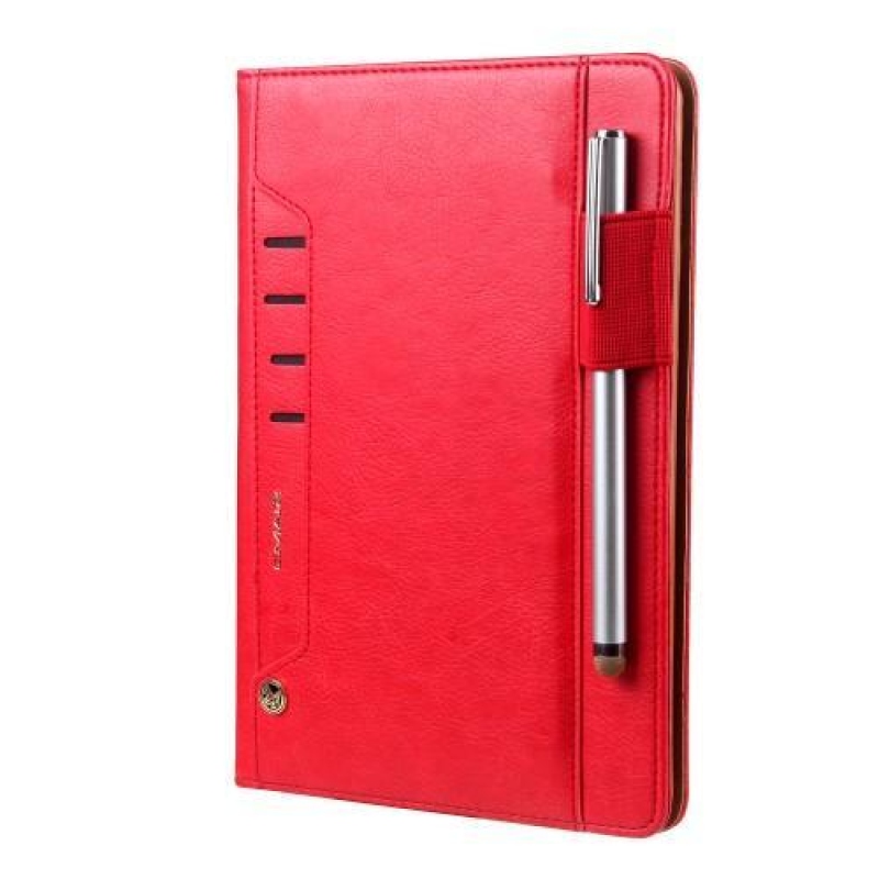 Standy PU bőr tok rekeszekkel iPad mini 4 készülékhez - piros színben