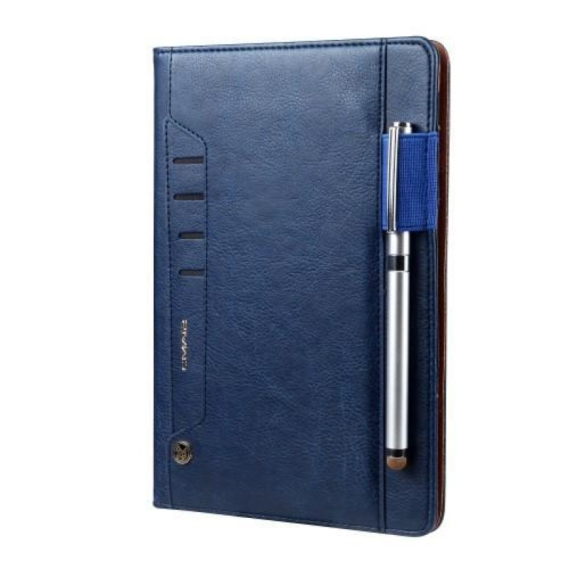 Standy PU bőr tok rekeszekkel iPad mini 4 készülékhez - kék