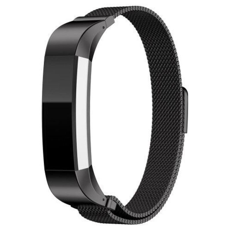 Rozsdamentes acél szíj Fitbit Alta Mesh készülékhez - Fekete