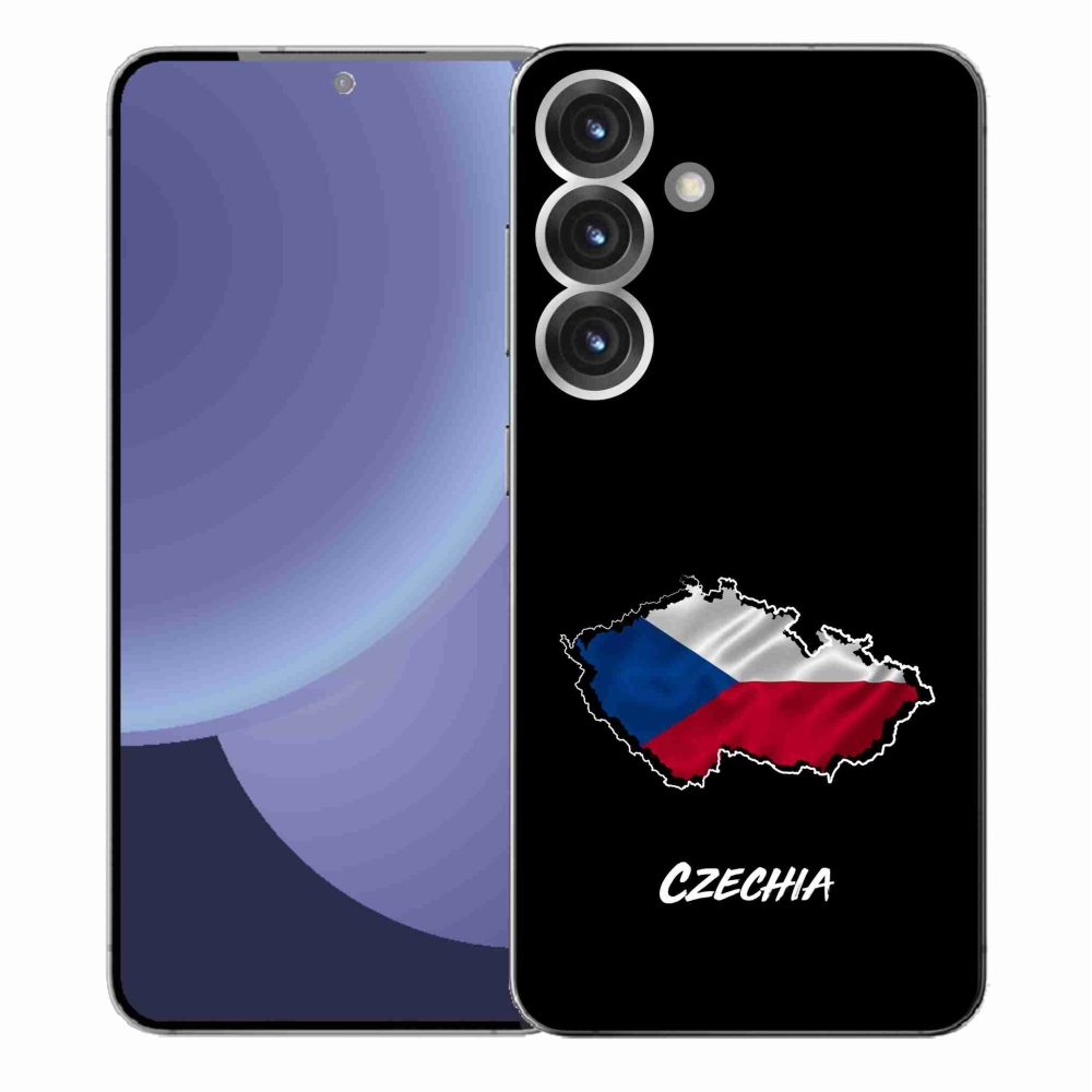 Gél védőhuzat mmCase Samsung Galaxy S25+ - Csehország fekete háttérrel