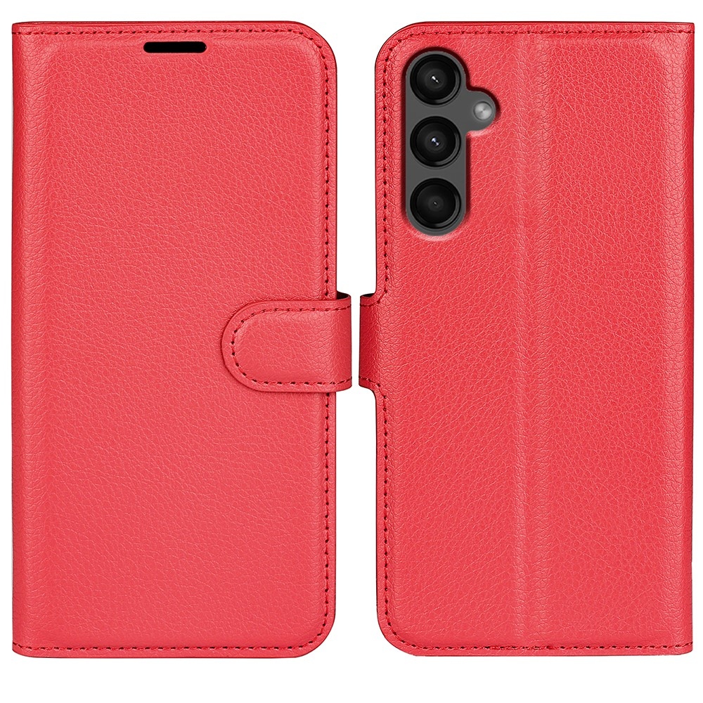 Litchi könyv tok Samsung Galaxy A15 4G/5G - piros