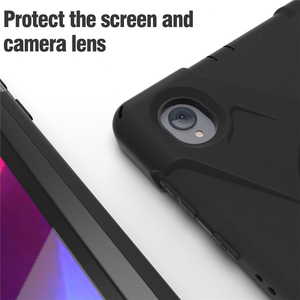 Strapabíró borítás kéztartóval és vállpánttal a Lenovo Tab M10 Plus TB-X606F/X/V készülékhez - fekete színű