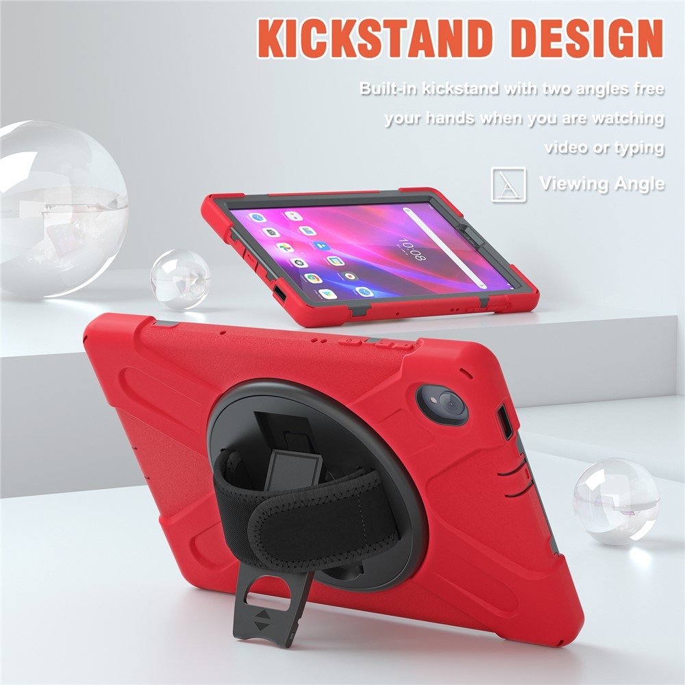 Strapabíró borítás kézi tartóval és vállpánttal Lenovo Tab M10 Plus TB-X606F/X/V - piros