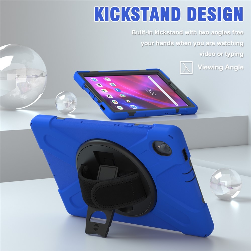 Strapabíró borító kéztartóval és vállpánttal Lenovo Tab M10 Plus TB-X606F/X/V - kék