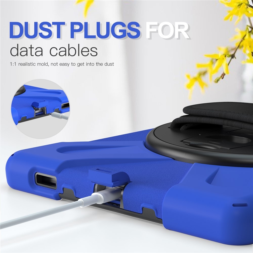 Strapabíró borító kéztartóval és vállpánttal Lenovo Tab M10 Plus TB-X606F/X/V - kék