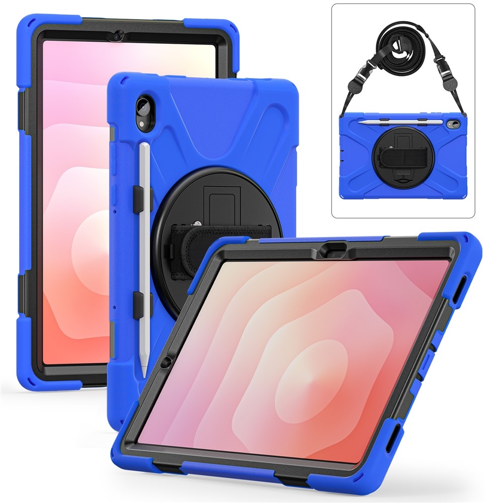 Strapabíró borító kézi tartóval és vállpánttal Samsung Galaxy Tab S11 - kék