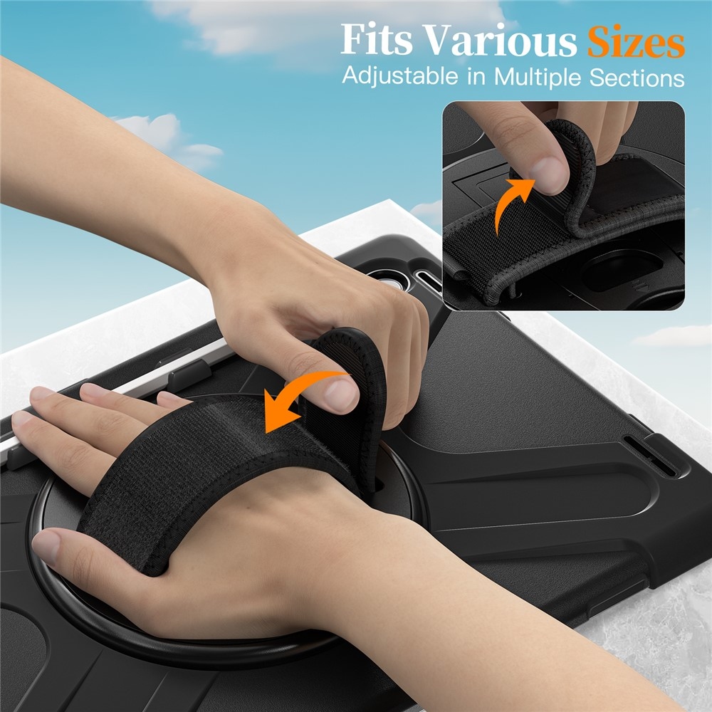 Strapabíró borító kézi tartóval és vállpánttal Samsung Galaxy Tab S11 Ultra - fekete