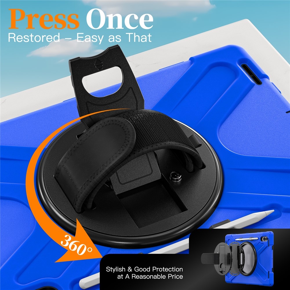 Strapabíró borító kéztartóval és vállpánttal Samsung Galaxy Tab S11 Ultra - kék