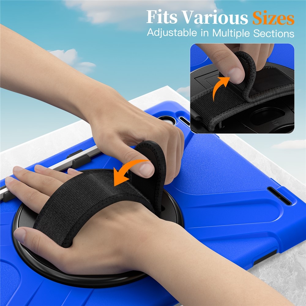 Strapabíró borító kéztartóval és vállpánttal Samsung Galaxy Tab S11 Ultra - kék