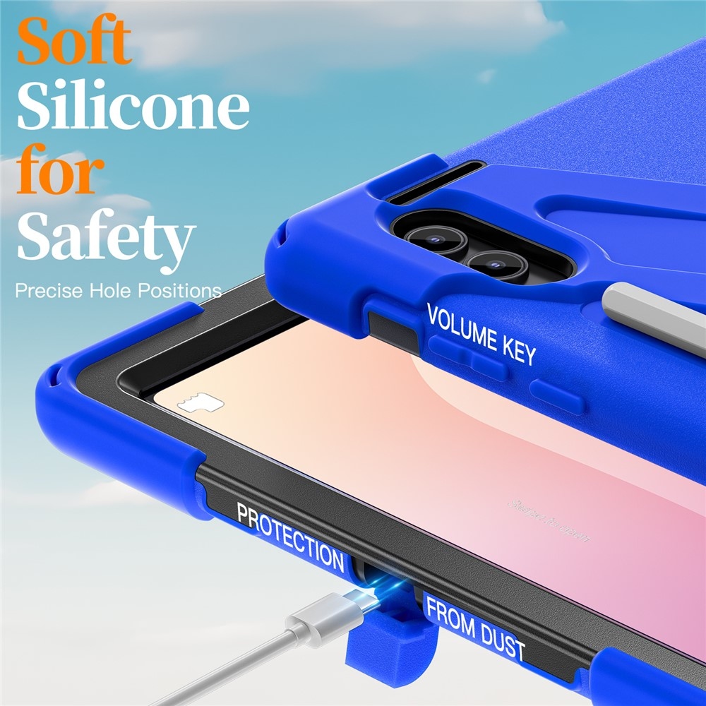 Strapabíró borító kéztartóval és vállpánttal Samsung Galaxy Tab S11 Ultra - kék