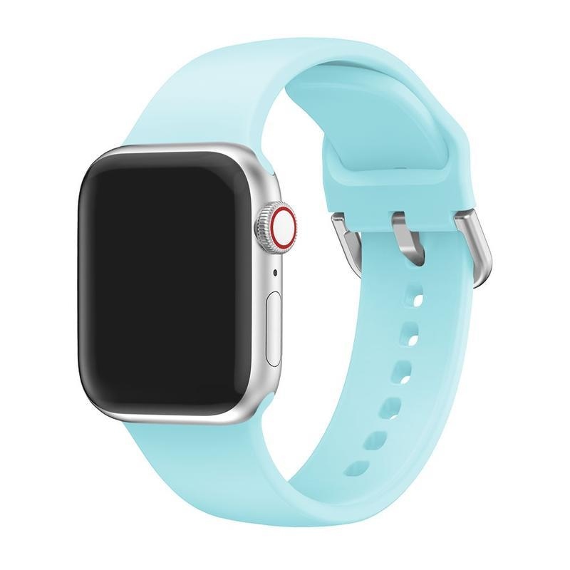 Szíj szilikon szíj Apple Watch 5/4 40mm, 3/2/1 38mm - cián színű