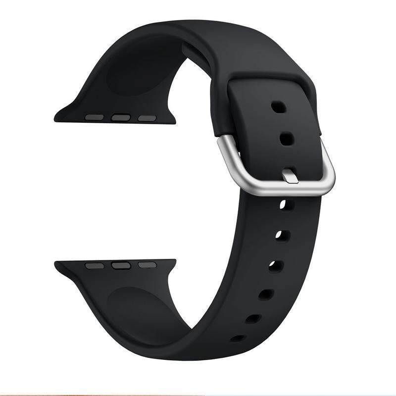 Szíj szilikon szíj Apple Watch 5/4 40mm, 3/2/1 38mm - fekete