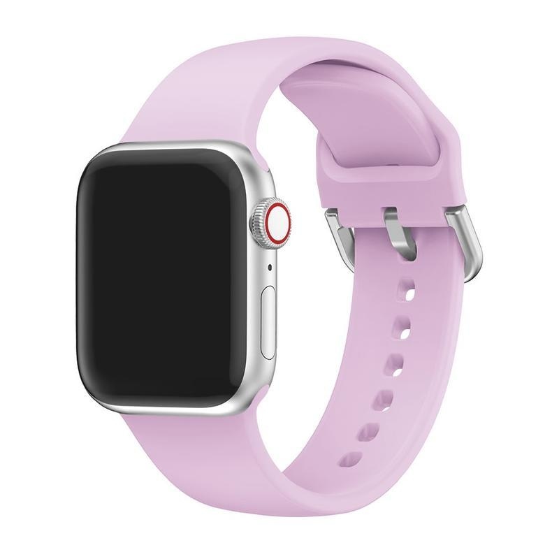 Szíj szilikon szíj Apple Watch 5/4 40mm, 3/2/1 38mm órához - világos lila