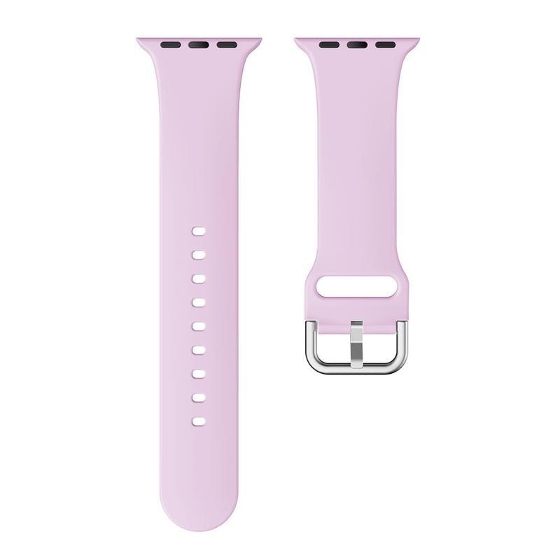 Szíj szilikon szíj Apple Watch 5/4 40mm, 3/2/1 38mm órához - világos lila