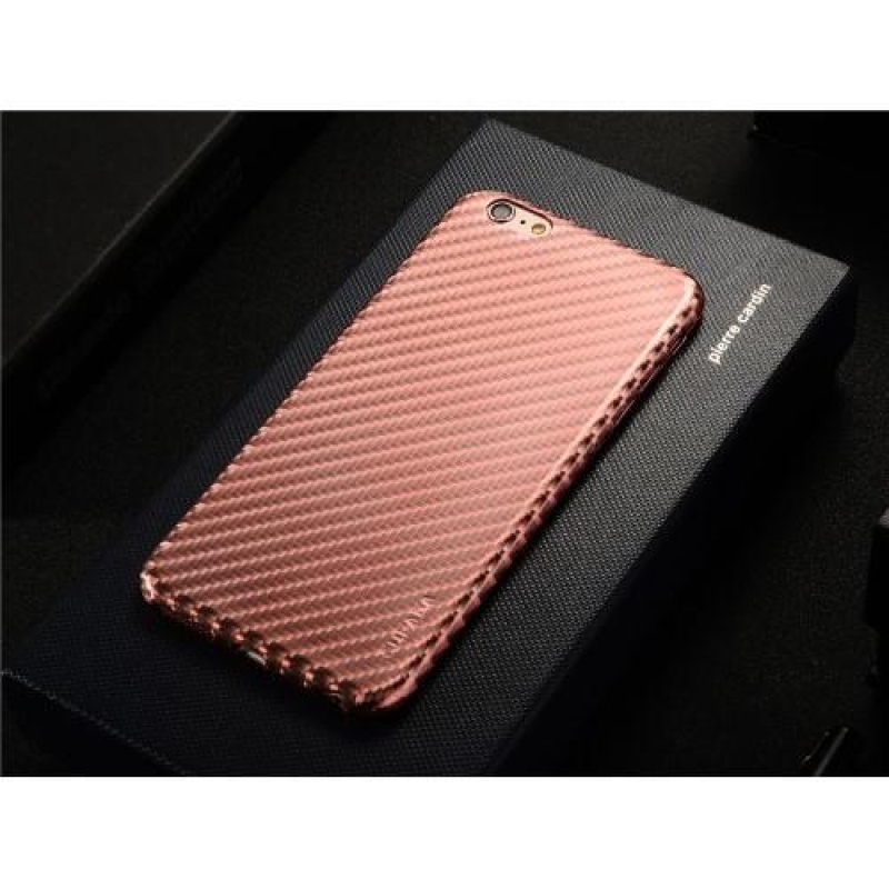 Csíkos, zselés, texturált tok iPhone 6 Plus és iPhone 6s Plus készülékhez - rózsaarany