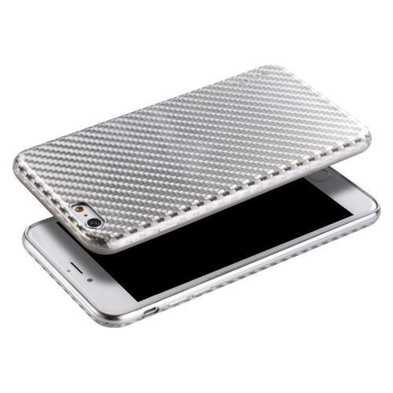 Csíkos, texturált zselés tok iPhone 6 Plus és iPhone 6s Plus készülékhez - ezüst