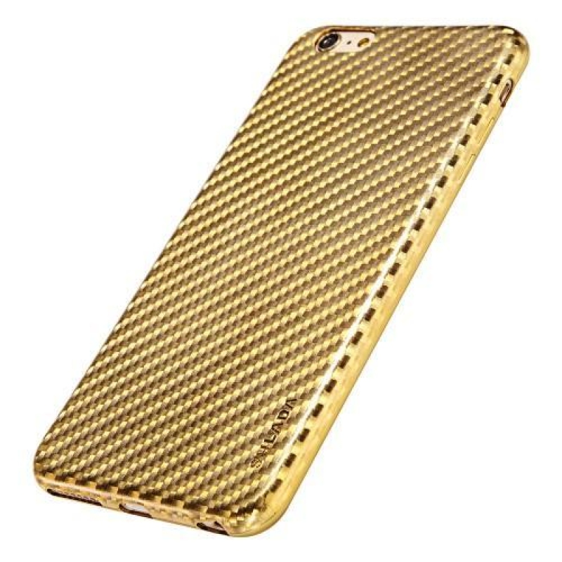Csíkos, zselés, texturált tok iPhone 6 Plus és iPhone 6s Plus készülékhez - arany színben