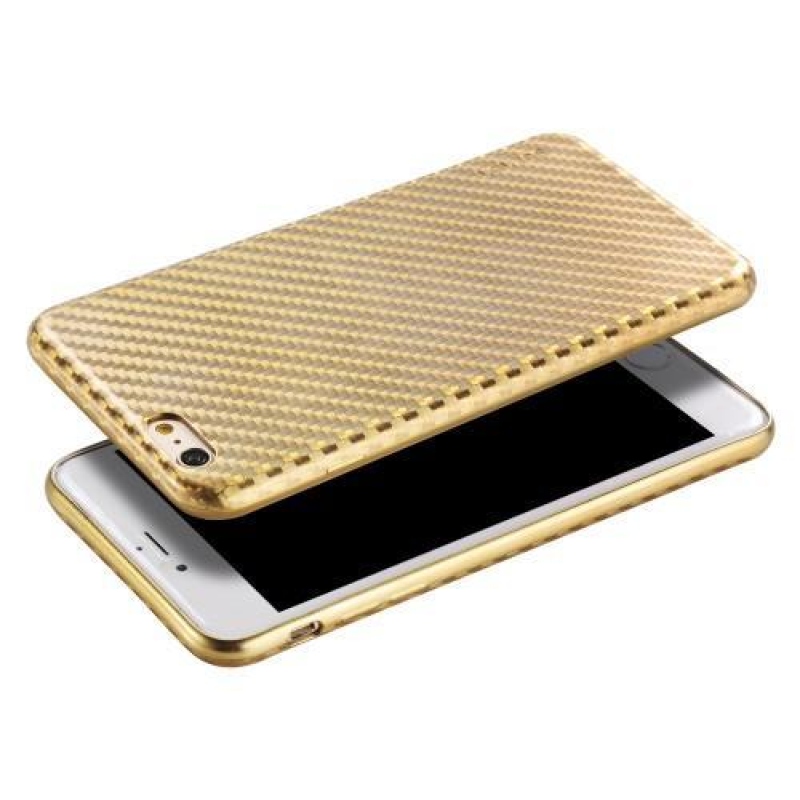 Csíkos, zselés, texturált tok iPhone 6 Plus és iPhone 6s Plus készülékhez - arany színben