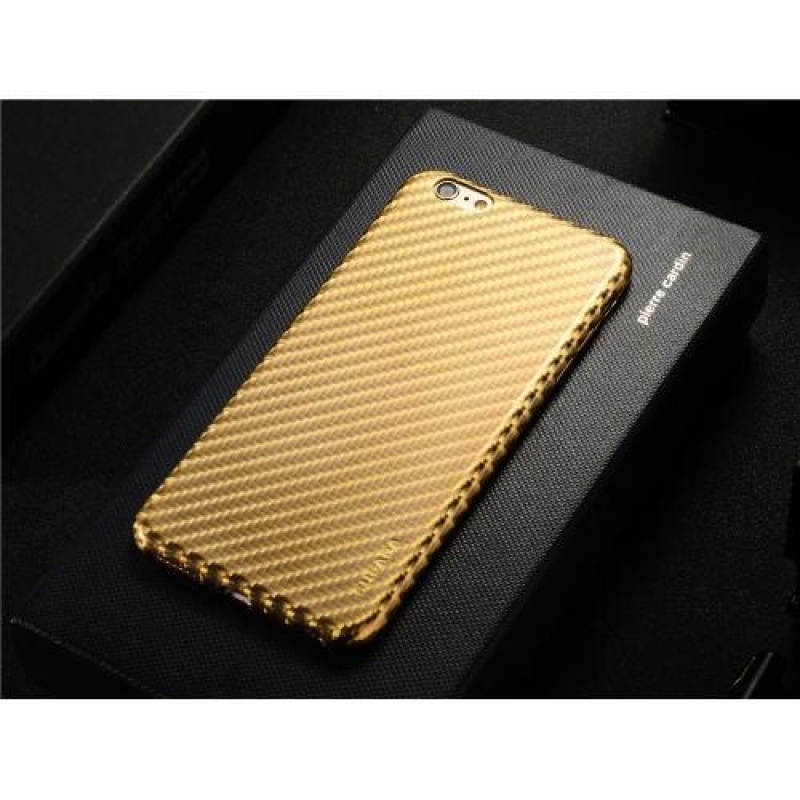 Csíkos, zselés, texturált tok iPhone 6 Plus és iPhone 6s Plus készülékhez - arany színben