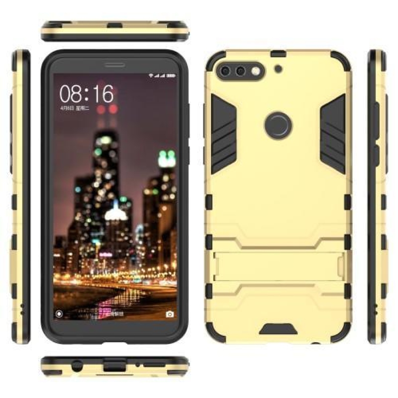 Erős hibrid tartós borítás a Huawei Y7 Prime (2018) készülékhez - arany színű