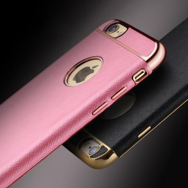 Stílusos zselés tok kontrasztos szegéllyel iPhone 6s Plus és 6 Plus készülékhez - rózsaarany színben