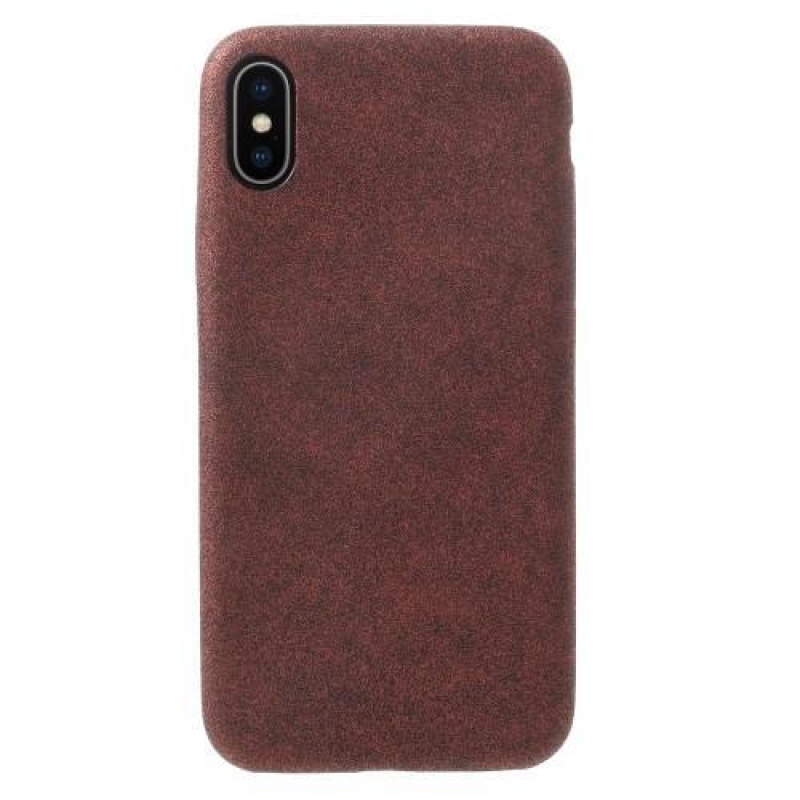Stílus PU bőr műanyag tok iPhone X készülékhez - piros