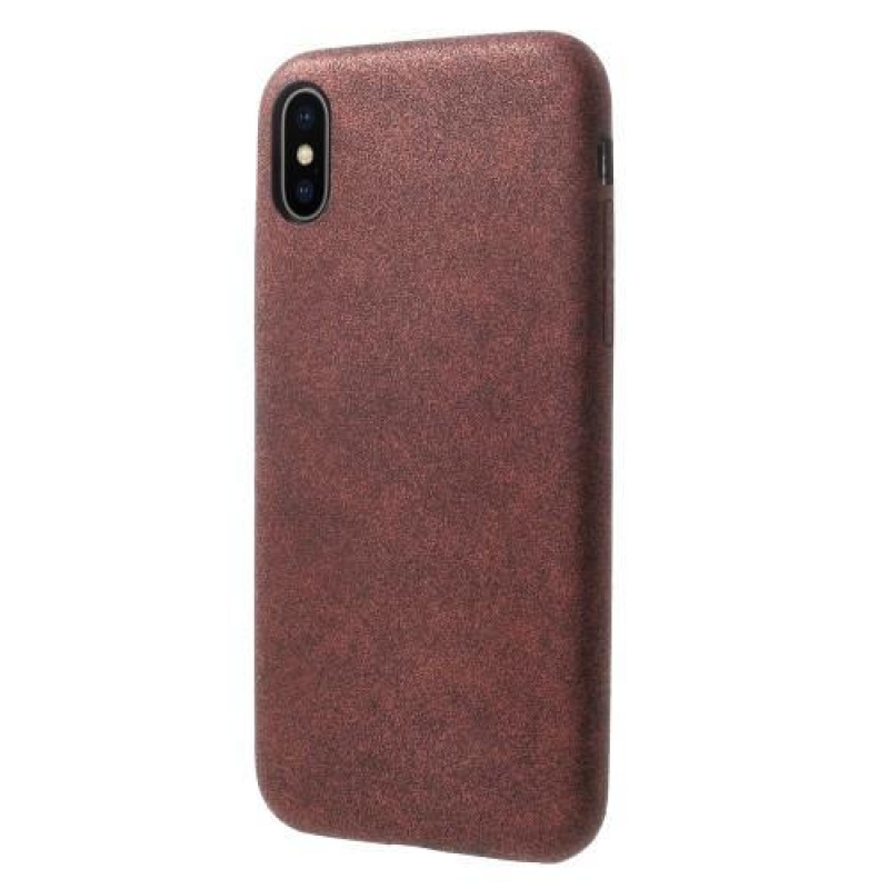 Stílus PU bőr műanyag tok iPhone X készülékhez - piros